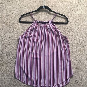 41 Hawthorn Pink and Purple Striped Halter  boho inspired top